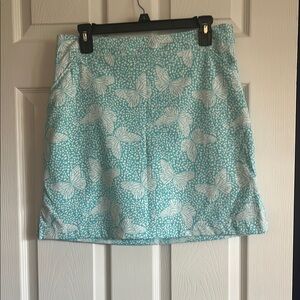 Women's Blue and White Butterfly Skirt